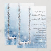 Romantic Love Swing Winter Wonderland Weddenschap Kaart (Voorkant / Achterkant)