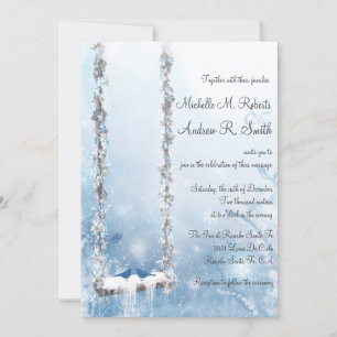 Romantic Love Swing Winter Wonderland Weddenschap Kaart