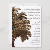 Romantic Love Tree Initialen in Trunk Weddenschap Kaart (Voorkant)