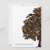 Romantic Love Tree Initialen in Trunk Weddenschap Kaart (Achterkant)