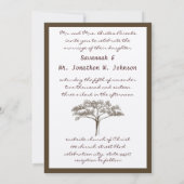 Romantic Love Tree Initialen in Trunk Weddenschap Kaart (Achterkant)