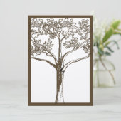 Romantic Love Tree Initialen in Trunk Weddenschap Kaart (Staand voorkant)