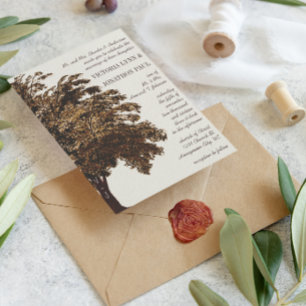 Romantic Love Tree Initialen in Trunk Weddenschap Kaart