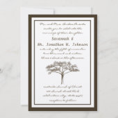 Romantic Love Tree Initialen in Trunk Weddenschap Kaart (Achterkant)