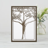 Romantic Love Tree Initialen in Trunk Weddenschap Kaart (Staand voorkant)