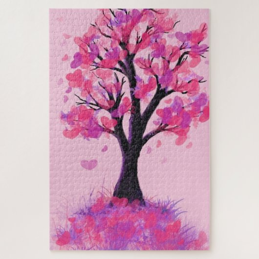 Romantic Love Tree - Tekening Art Collectie - Legpuzzel (Verticaal)