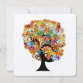 Romantic Love Tree Weddenschap Kaart (Achterkant)