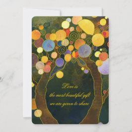 Romantic Love Trees OutdoorWedding Kaart