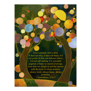 Romantic Love Trees Wedding Keepslag   Ceremonie Poster
