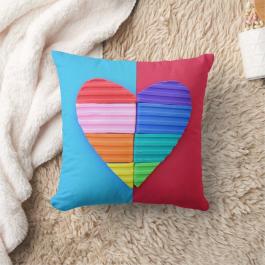 Romantic Love Twin Rainbow Hearts Kussen (Deken)