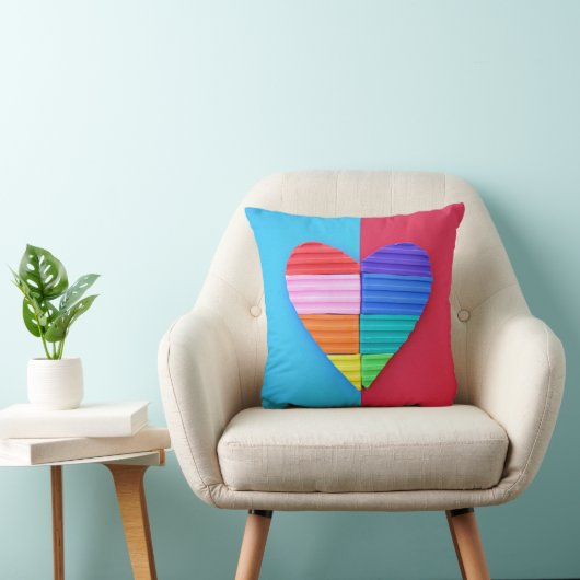 Romantic Love Twin Rainbow Hearts Kussen (Stoel)