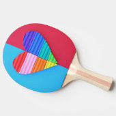 Romantic Love Twin Rainbow Hearts Tafeltennisbatje (Zijkant)