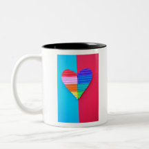 Romantic Love Twin Rainbow Hearts