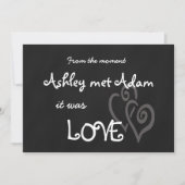 Romantic Love Wedding Invitation | Chalkboard Kaart (Voorkant)
