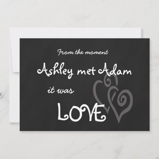 Romantic Love Wedding Invitation | Chalkboard Kaart (Voorkant)