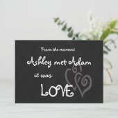 Romantic Love Wedding Invitation | Chalkboard Kaart (Staand voorkant)