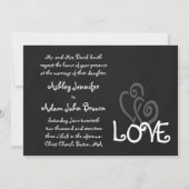 Romantic Love Wedding Invitation | Chalkboard Kaart (Achterkant)