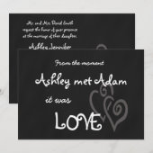 Romantic Love Wedding Invitation | Chalkboard Kaart (Voorkant / Achterkant)