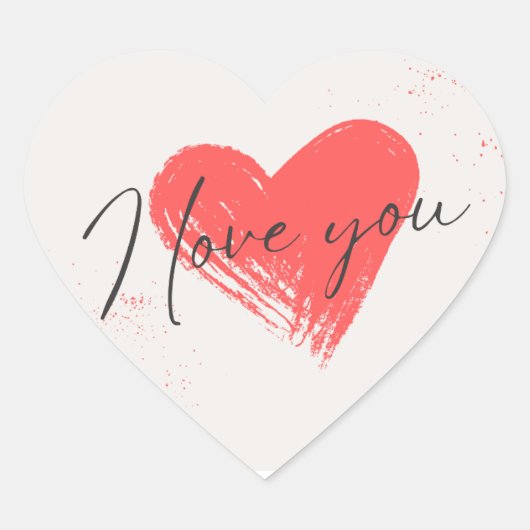 Romantic Love You Hart Sticker (Voorkant)