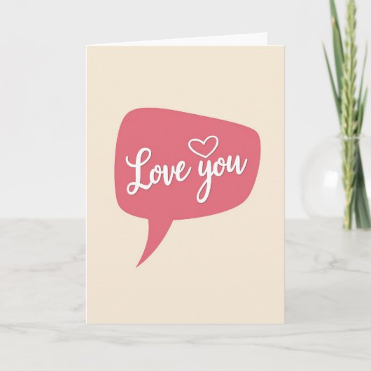 Romantic Love You Script Heart Card Kaart (Voorkant)