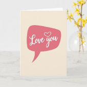 Romantic Love You Script Heart Card Kaart (Gele Bloem)