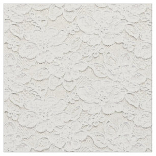 Romantic Lovely Faux White Floral Lace Stof