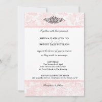 Romantic Lovely Pink Lace Wedding Invitation