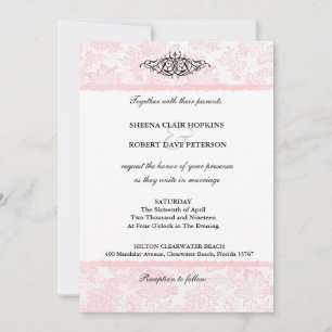 Romantic Lovely Pink Lace Wedding Invitation Kaart