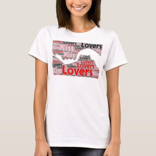 Romantic Lovers Kiss T-Shirt Tee Shirt (Voorkant)