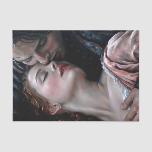 Romantic Lovers Red Gown Decoupage Tissuepapier (Voorkant)