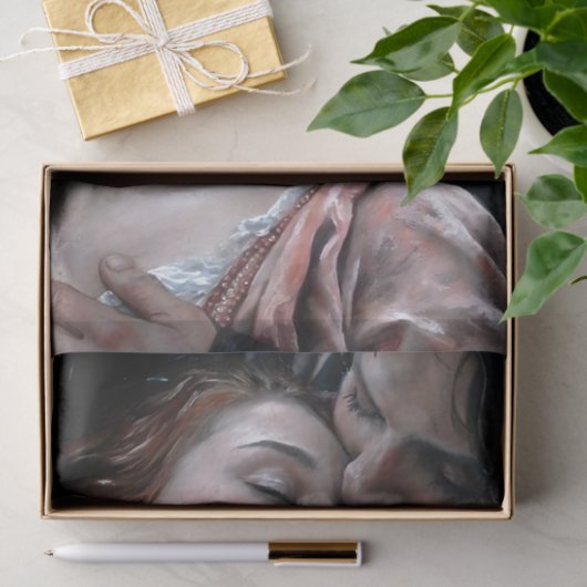 Romantic Lovers Red Gown Decoupage Tissuepapier (Geschenk)