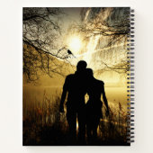 Romantic Lovers Silhouette op Sunset Notitieboek (Achterkant)