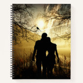 Romantic Lovers Silhouette op Sunset Notitieboek (Voorkant)