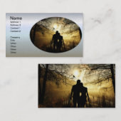Romantic Lovers Silhouette op Sunset Visitekaartje (Voorkant / Achterkant)