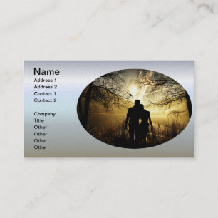 Romantic Lovers Silhouette op Sunset Visitekaartje