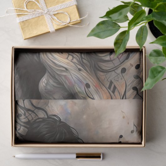 Romantic Lovers with Flowing Music Decoupage Tissuepapier (Geschenk)