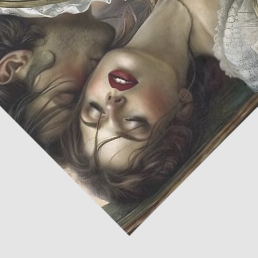 Romantic Lovers Wolf Guardian Decoupage Tissuepapier (Detail)