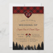 Romantic Lumberjack Jill Red Buffalo Barn Wedding Kaart (Voorkant)