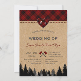 Romantic Lumberjack Jill Red Buffalo Barn Wedding Kaart