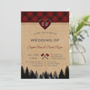 Romantic Lumberjack Jill Red Buffalo Barn Wedding Kaart
