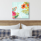 Romantic Luxe | Laat je leven bloeien Canvas Afdruk (Insitu (Slaapkamer))