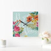 Romantic Luxe | Laat je leven bloeien Vierkante Klok (Huis)