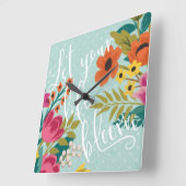 Romantic Luxe | Laat je leven bloeien Vierkante Klok (Hoek)