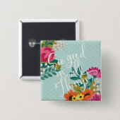 Romantic Luxe XI | Zie Goed in alles Vierkante Button 5,1 Cm (Voorkant /achterkant)