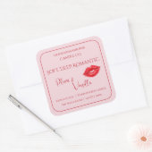 Romantic Luxury Love Design - Velvet Kiss Candle  Vierkante Sticker (Envelop)