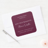 Romantic Luxury Love Design - Velvet Kiss Candle  Vierkante Sticker (Envelop)