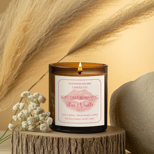 Romantic Luxury Love Design - Velvet Kiss Candle  Vierkante Sticker
