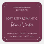 Romantic Luxury Love Design - Velvet Kiss Candle Vierkante Sticker (Voorkant)