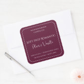 Romantic Luxury Love Design - Velvet Kiss Candle Vierkante Sticker (Envelop)