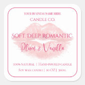 Romantic Luxury Love Design - Velvet Kiss Candle  Vierkante Sticker (Voorkant)
